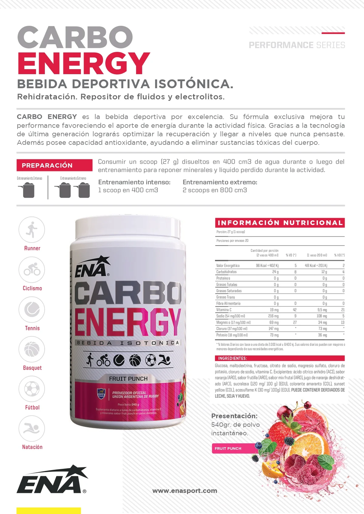 Comprar Carbo Energy | ENA, suplemento deportivo en Rosario y Paraná